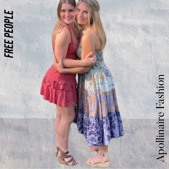 FREE PEOPLE BUBBLES ONLY CONVERTIBLE SKIRT DRESS NEW VARIOUS SIZES BLUE COMBO - Picture 9 of 9